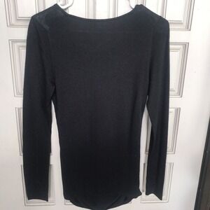 Ann Taylor Sweater SzS Lt Weight Ruched Sides Long Sleeves Tunic Length Used